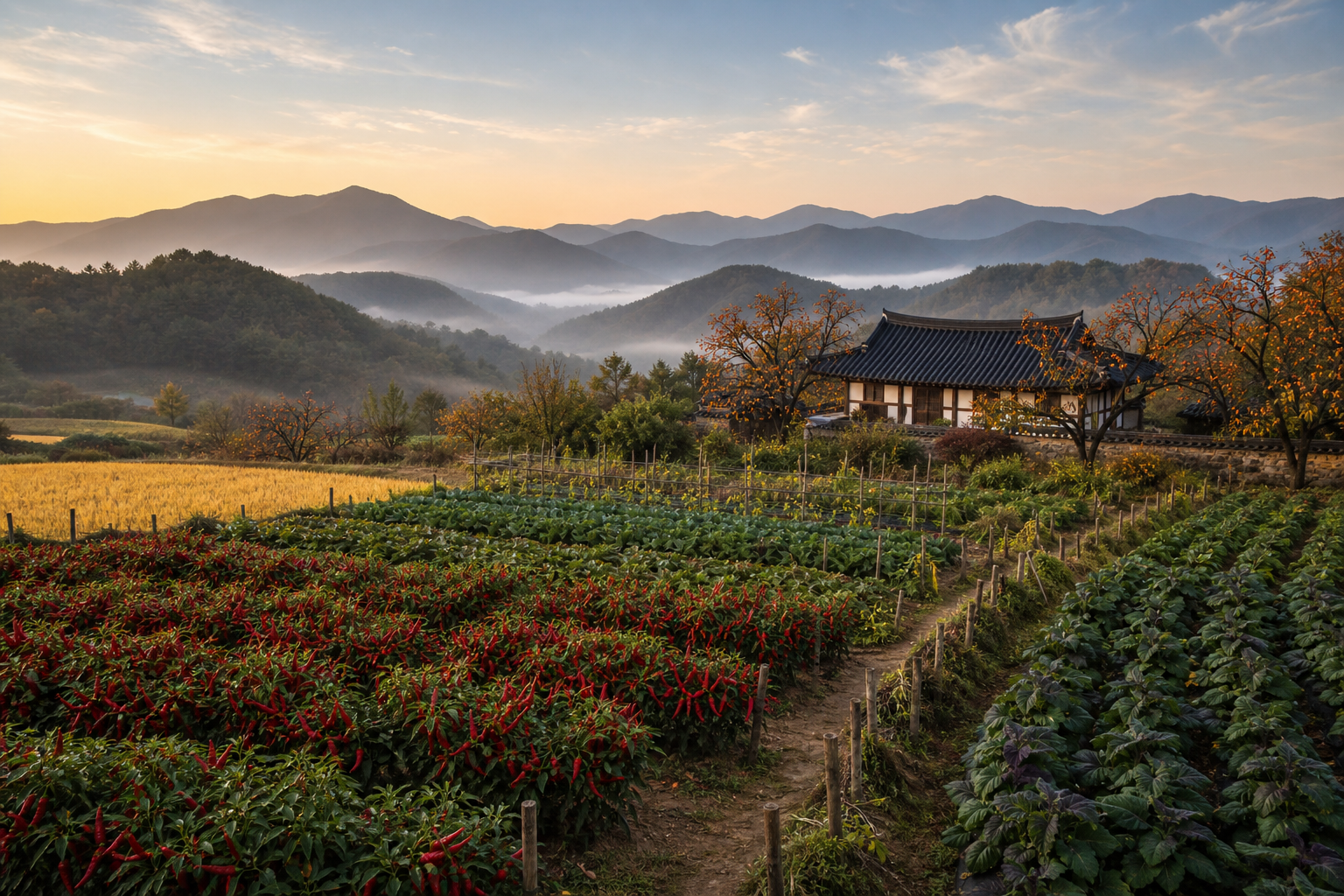 청양 산자락 무농약 밭